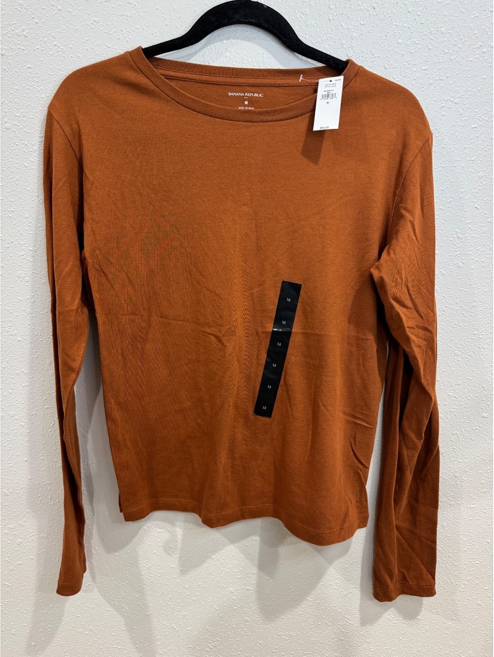 Banana Republic Women’s Long Sleeve Crewneck T-Shirt Rust Brown 100% Cotton M